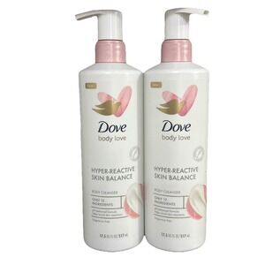 2 Dove Body Love Hyper Reactive Skin Balance Body Cleanser 17.5oz Fragrance Free